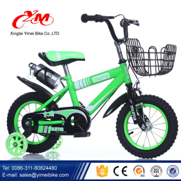 Alibaba venda quente bmx crianças bicicleta 3 anos idade / 12 polegada menino bicicleta com cesta / bonito verde bebê bicicleta bicicle 4 roda
